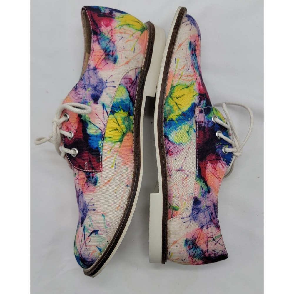 Luichiny Abstract Art Watercolor Colorful Lucky Girl Shoes Lace Up Size 8M - Picture 6 of 8